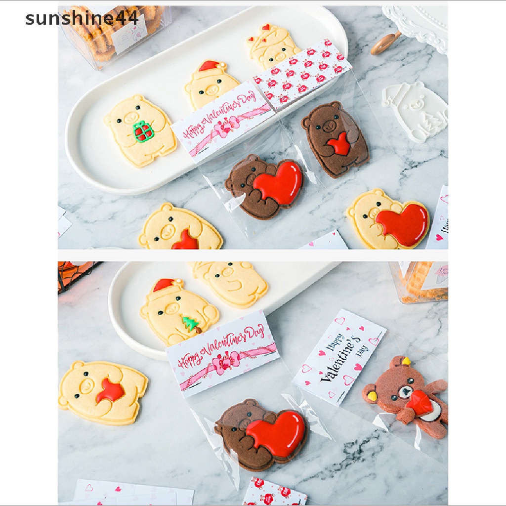 Sunshine 1PC Pemotong Kue Kering Bentuk Beruang Cetakan Biskuit Valene's Day Baking Tool.