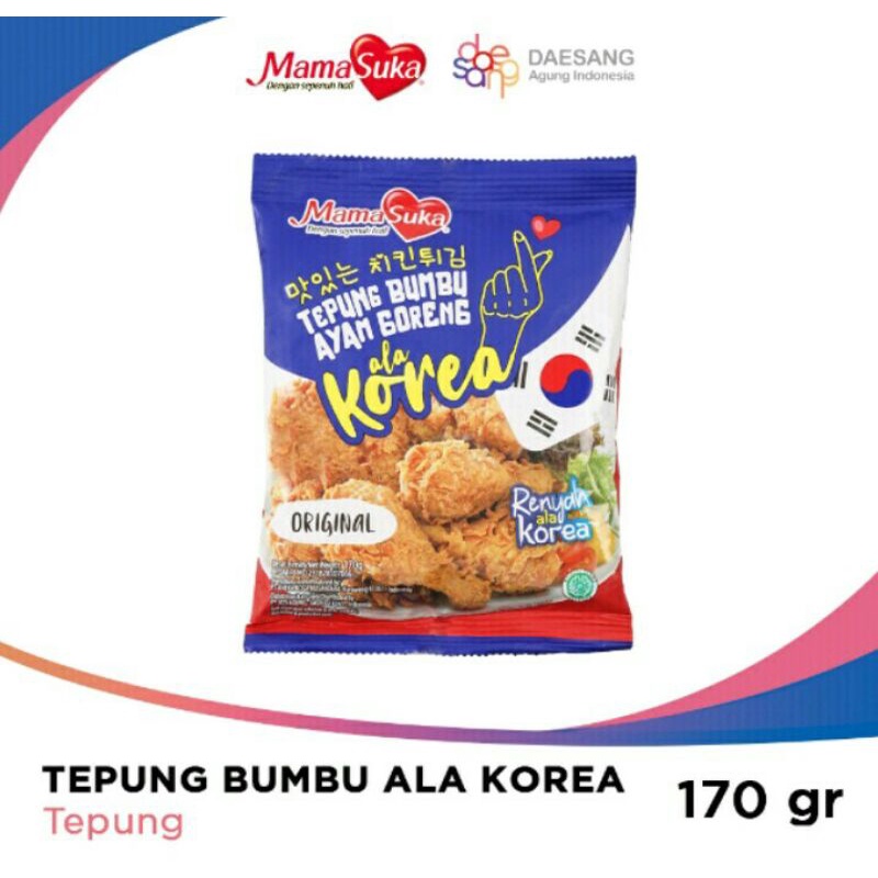 

Mama Suka tepung bumbu ayam goreng ala korea 170 gram