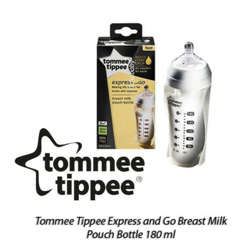 tommee tippee breast milk pouch bottle 180ml/tommee tippee breast milk pouch bottle/tommee tippee 180ml