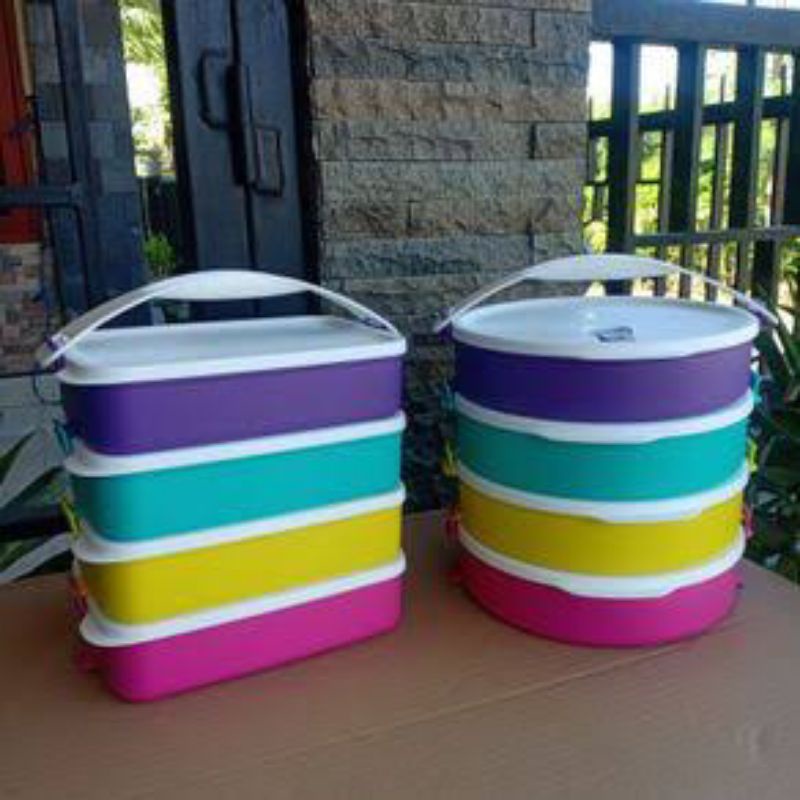 CTG click to go round Tupperware rantang bulat 4 susun