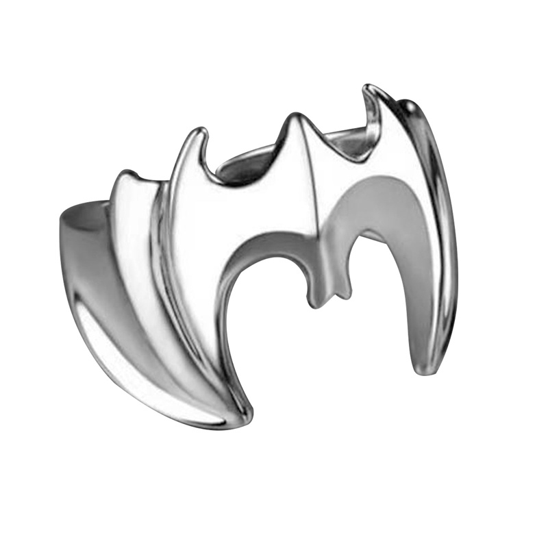 Vintage Bat Rings Pria Dan Wanita Halloween Aksesoris Populer Perhiasan Rock Hip Hop Lokomotif Ring