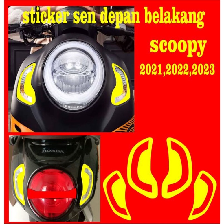 stiker variasi vinyl sen depan belakang motor scoopy