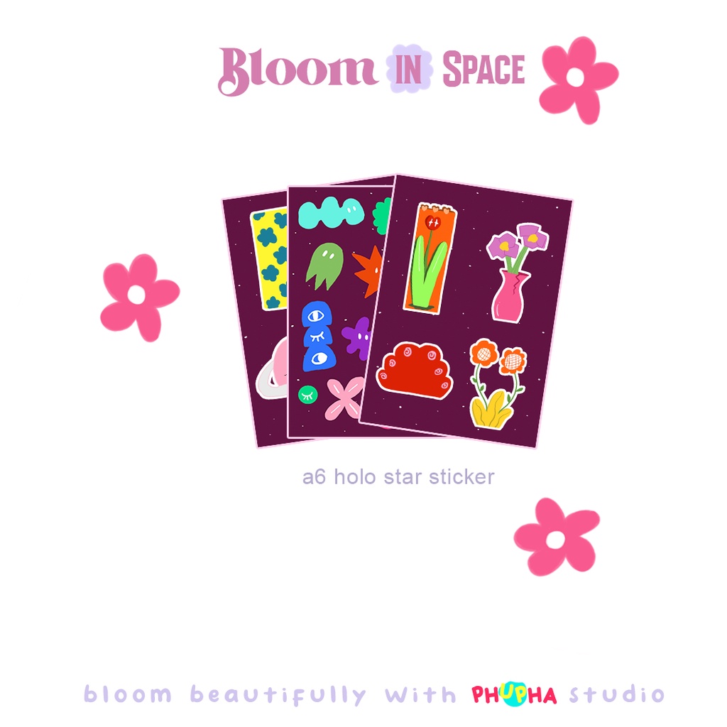 

Bloom in Space - Decoration Stickers - Glitter Sticker