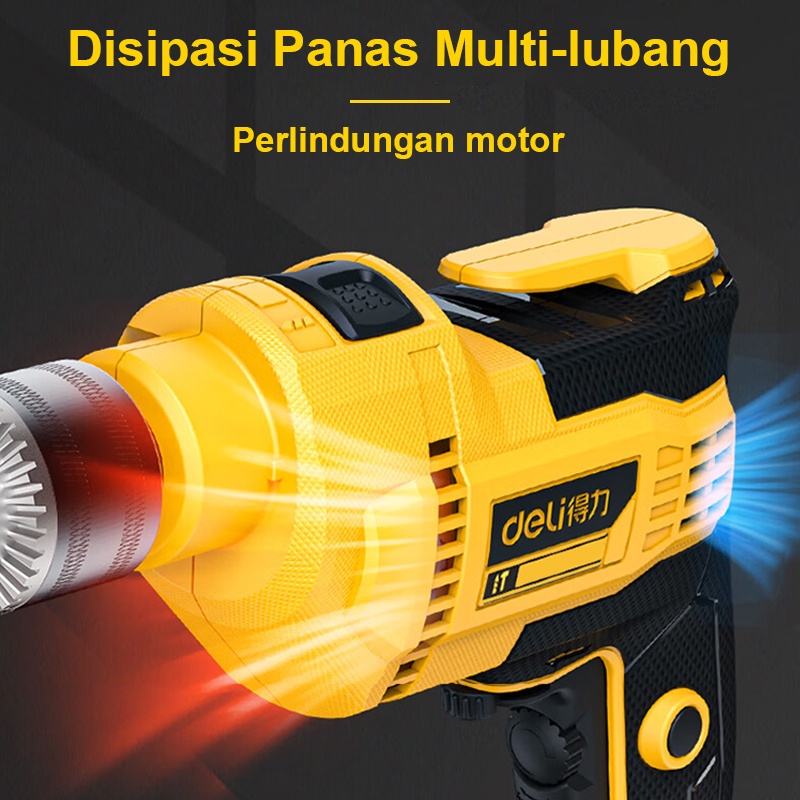 Deli Bor Beton 13mm Mesin Bor Listrik Bor Impact Tembok 500W 650W 850W Alat Perkakas Electric Drill Impact Drill