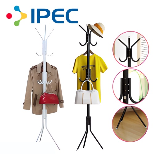 Stand Hanger Coat Rack / Gantungan Baju Jaket Topi 9 Kait / Standing Hanger Gantungan Berdiri Untuk Tas Dasi Payung Mantel Minimalis Aesthetic Serbaguna Stainless Steel Anti Karat Kokoh