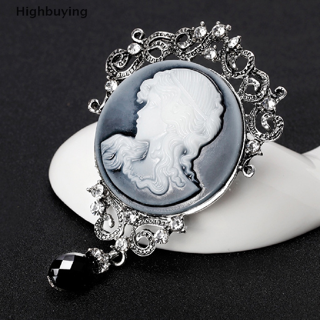 Hbid 1pcs New Cameo Victoria Gaya Kristal Pesta Pernikahan Wanita Liontin Bros Pin Glory