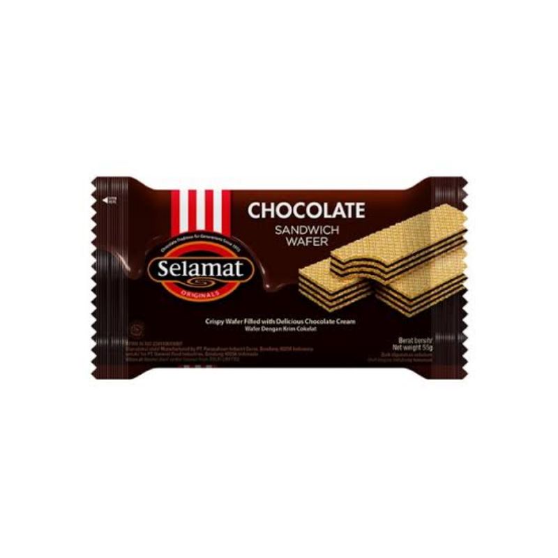 

SELAMAT WAFER 60GR WAFER COKLAT SELAMAT BISKUIT SLAMAT