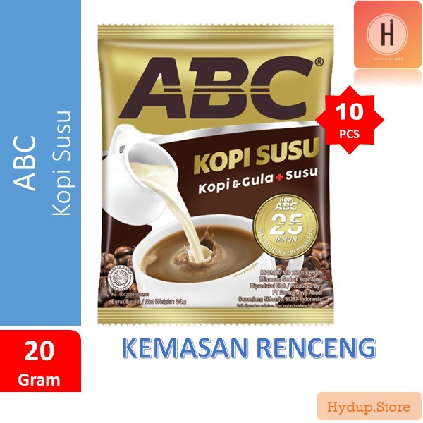 

Kopi ABC Kopi Gula Susu Renceng isi 10 Sahset Kemasan 31 Gram