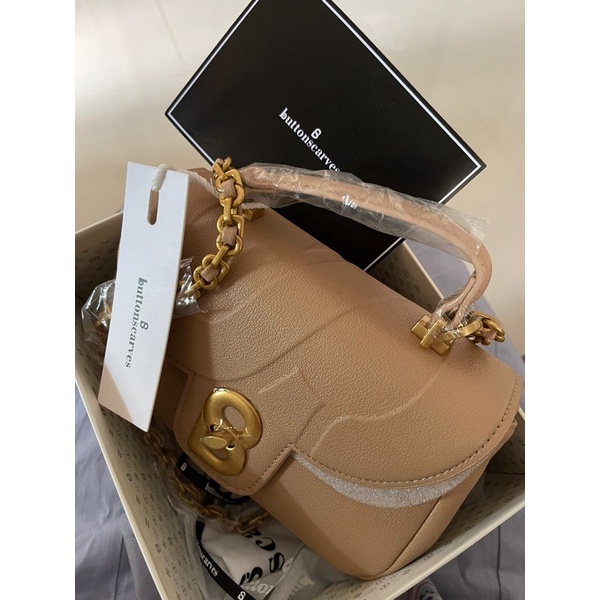 buttonscarves alma bag beige small new