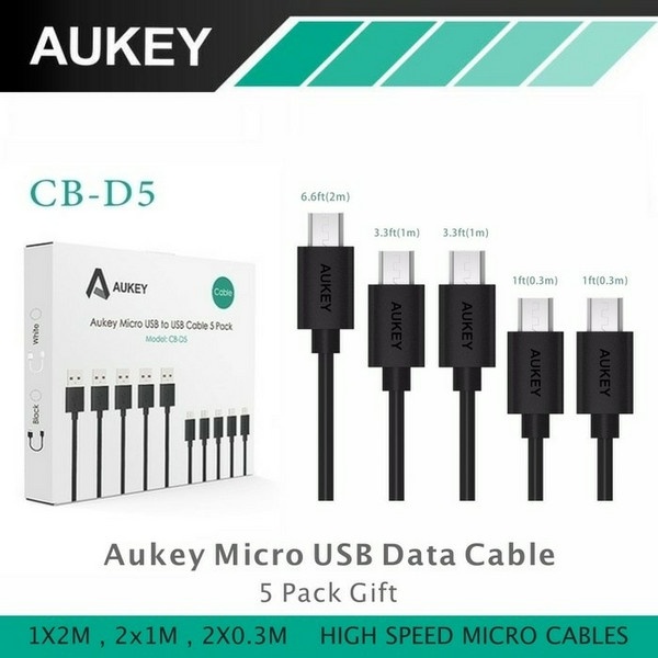 CAR CHARGER AUKEY 5 KABEL DATA SAMSUNG CHARGER IPHONE QUICK CHARGE ORIGINAL