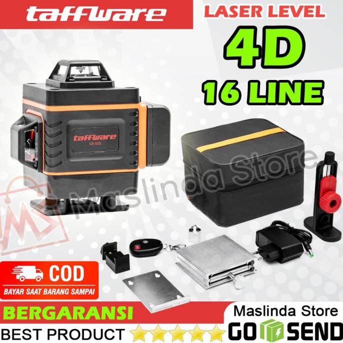 Laser 16 Line 4D Leveling Meteran Remot Sinar Hijau Waterpass TAFFWARE