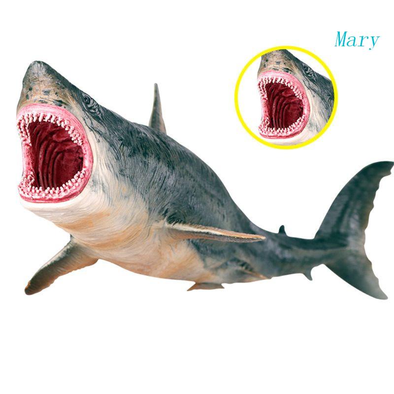 Mary Realistis Megalodon Figurine Mainan Model Hewan Laut Untuk Kolektor Hobi Anak