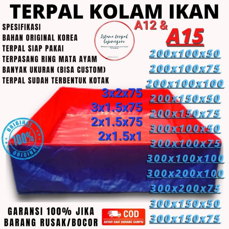 "Jual Produk Terpal kotak kolam lele Terpal ikan lele terpal kotak kolam ikan terpal kolam ikan A12
