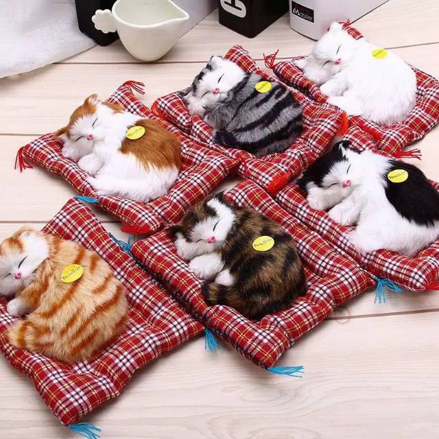 mainan kucing tidur lucu mirip asli mainan kucing cat doll