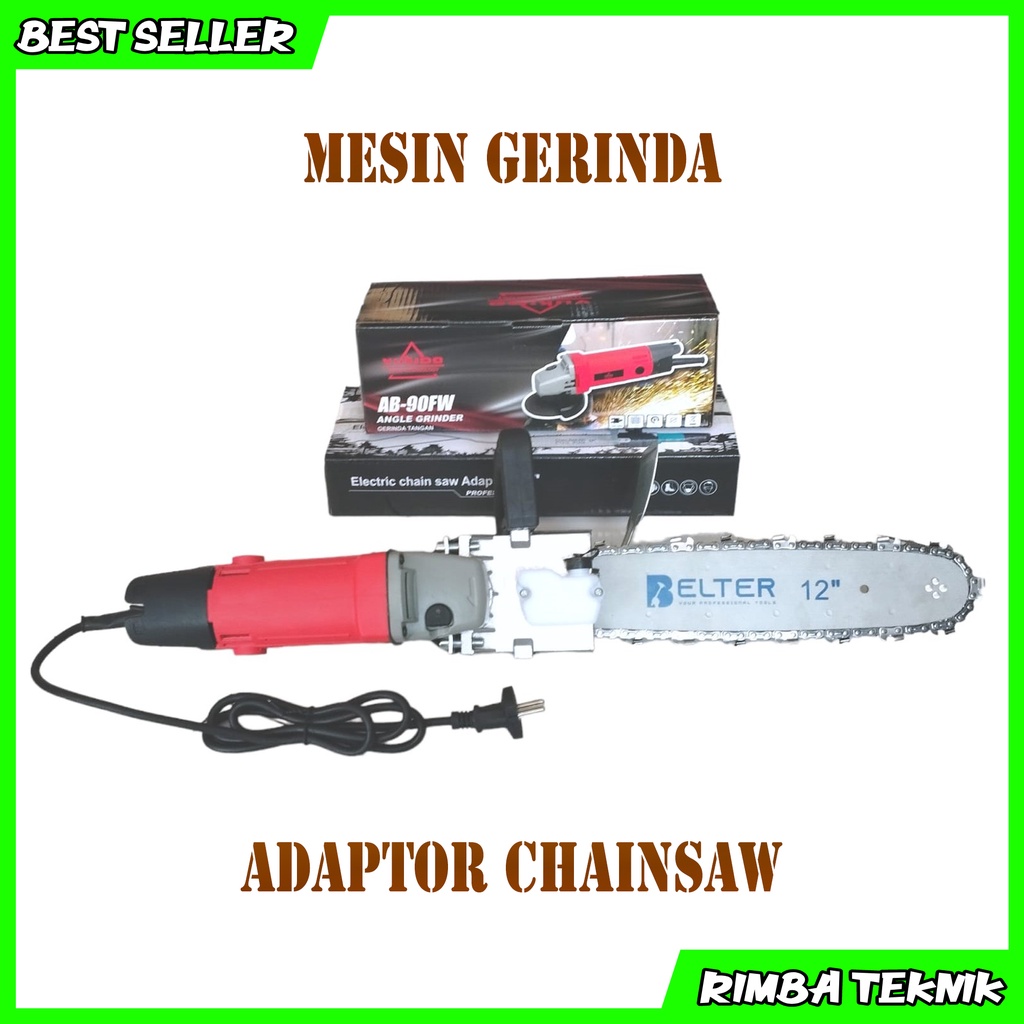 Paket Hemat Chainsaw Mini Mesin Gerinda Yukido dan Adaptor Chainsaw 12 Inch Belter