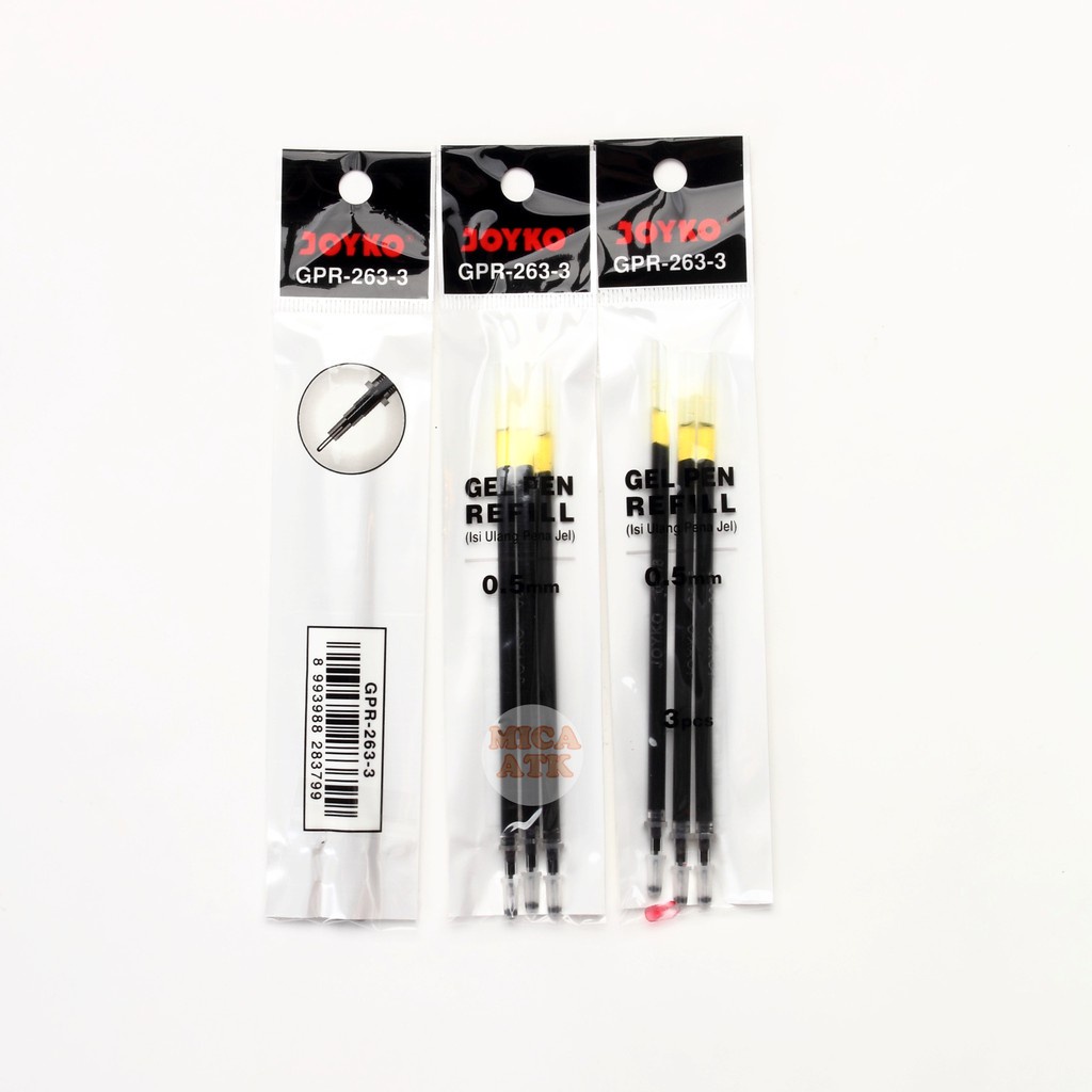 

JOYKO Refill Gel Pen GPR-263 - 3 Warna HITAM [ SATUAN ]