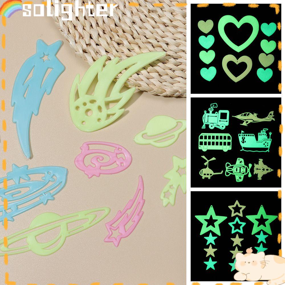 Solighter Luminous Stiker Dinding Dekorasi Rumah Removable DIY Colorful Star Moon