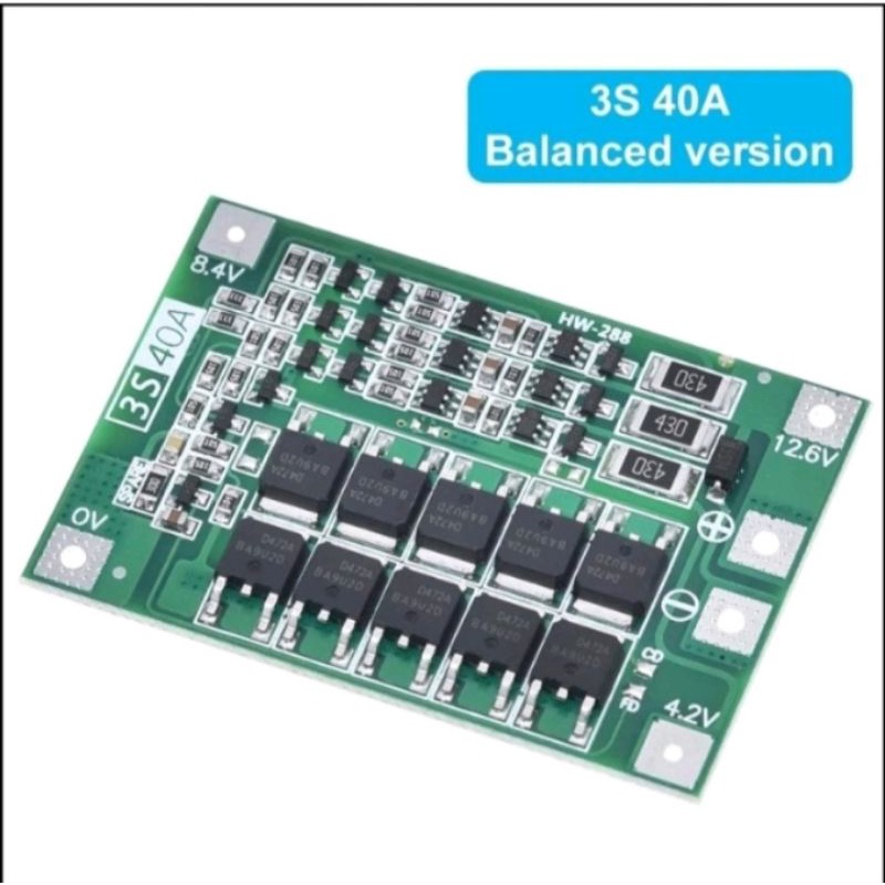 BMS 3S 40A 12V Protection Board Balance Version module bms 3s 40a Li-ion protection