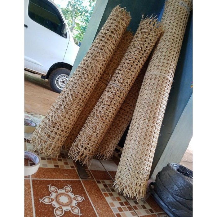 Amplas Anyaman Rotan Alam Lembaran/Meteran 75X75 - 75X100 - 75X125 - 75X150 -
