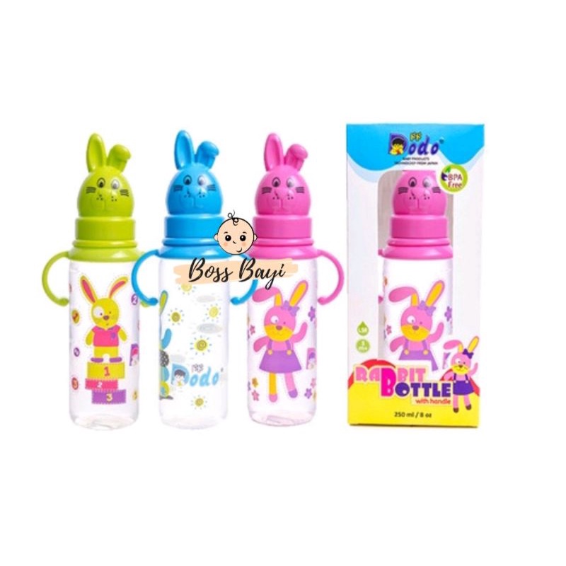 DODO - Botol Rabbit  with Handle 8oz/ Botol Susu Kelinci 250ml