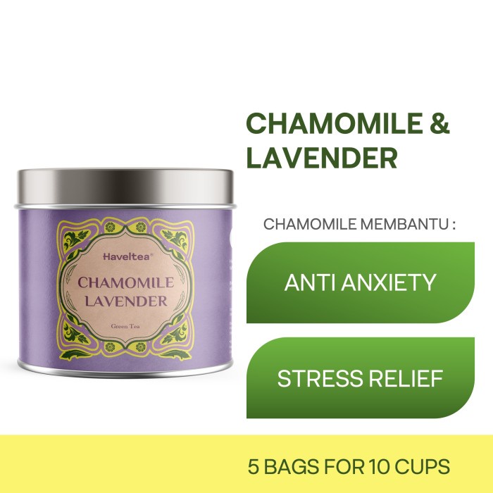 

CHAMOMILE LAVENDER | Mini Tin | Haveltea | Floral Green Tea - 5 Eco Tea Bags