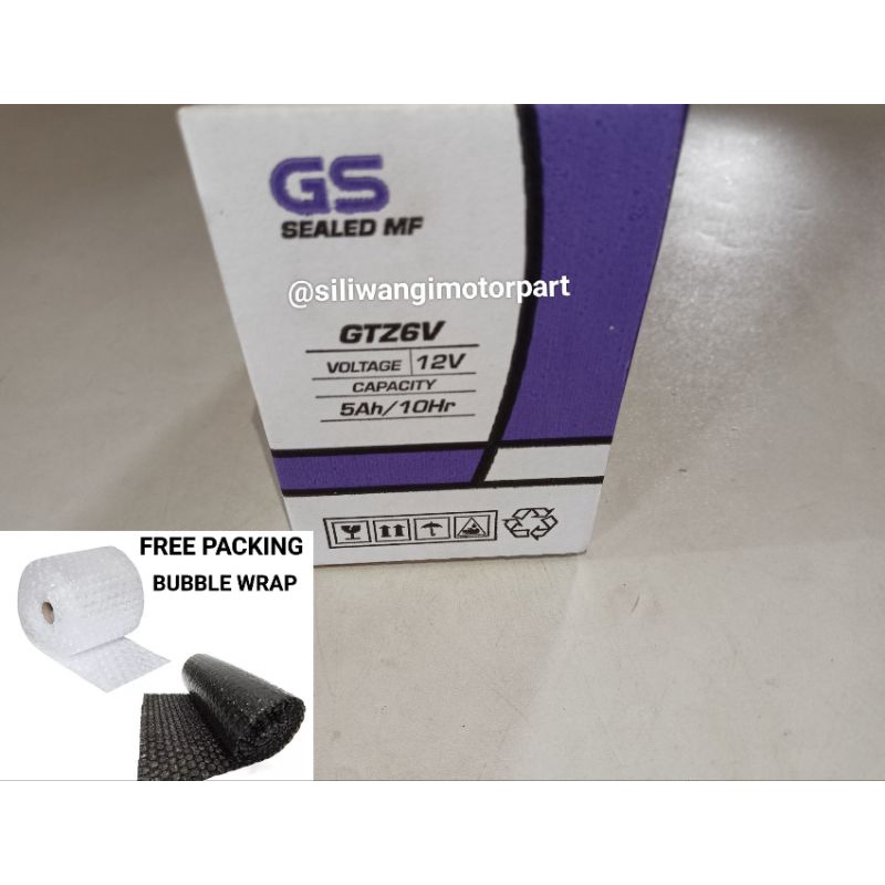 Aki Motor Accu Kering GS GTZ6V Vario 125/150 PCX 150 Beat FI/ESP Satria Fu GSX 150 Ori GS ASTRA 100%