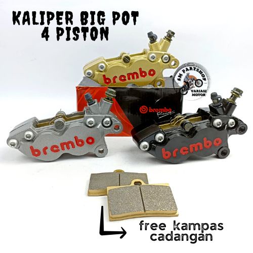 KALIPER 4 PISTON KALIPER BIGPOT  BIG POT BREMBO CALIPER BIG AXIAL UNIVERSAL ninja beat vario scoopy 