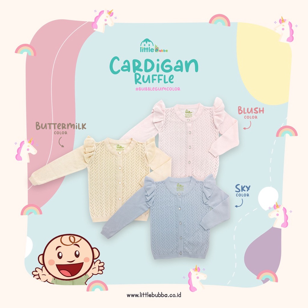 Bamboo and Bub - Cardigan Ruffle / Kardigan Renda Anak Perempuan