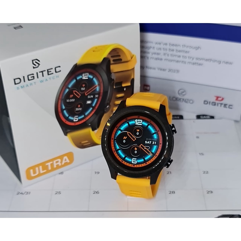 Jam Tangan Smartwatch DIGITEC ULTRA ORIGINAL LED Bulat Digital Import Murah Mewah BONUS BATERAI CADANGAN!