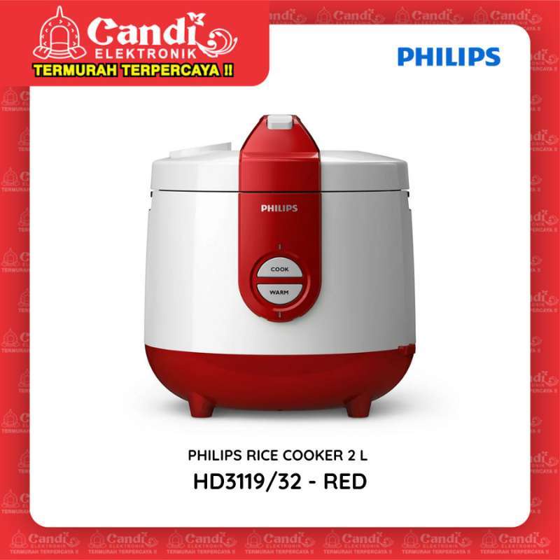 Jual PHILIPS Rice Cooker 2 Liter HD3119/32 Merah Shopee Indonesia
