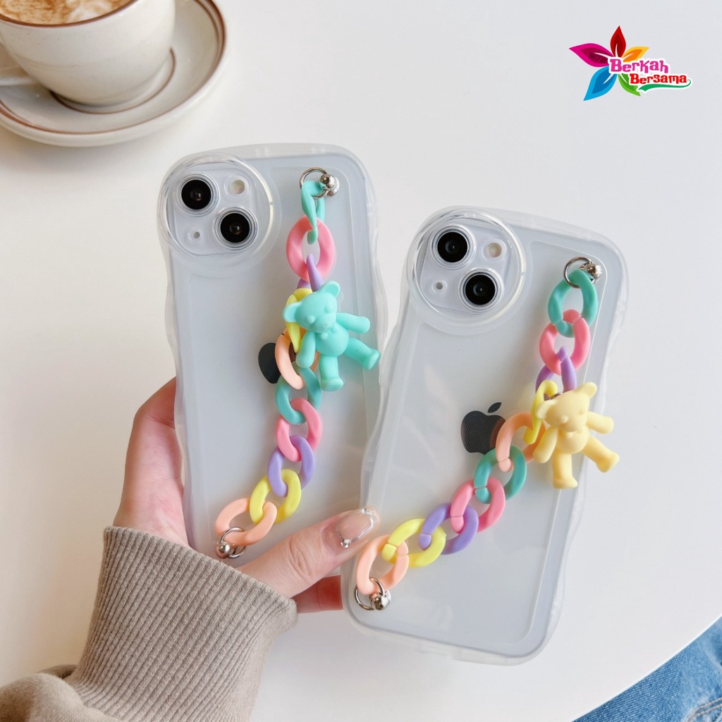 GC01 SOFTCASE GELOMBANG WAVE CLEAR RANTAI FOR IPHONE 7 8 7+ 8+ X XS XR XS MAX 11 12 13 14 PRO MAX BB7621