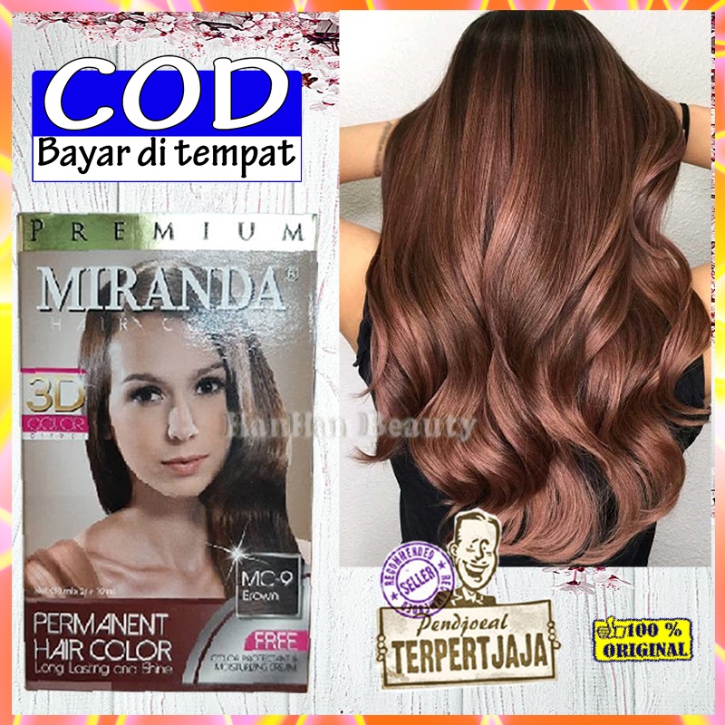 Pewarna Rambut Permanen Aman Original Miranda Hair Color Premium MC-9 Brown Pewarna Rambut Cerah Cat