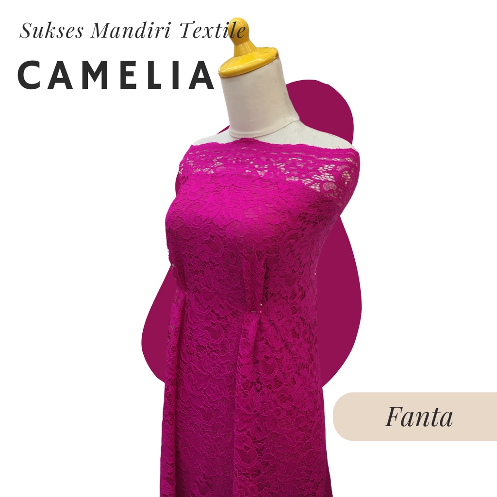 [CAMELIA] Brukat Lembut Warna Fanta Fuschia Pink | Harga ½ meter = 50 cm (Bahan Dress Bridesmaid, Ko