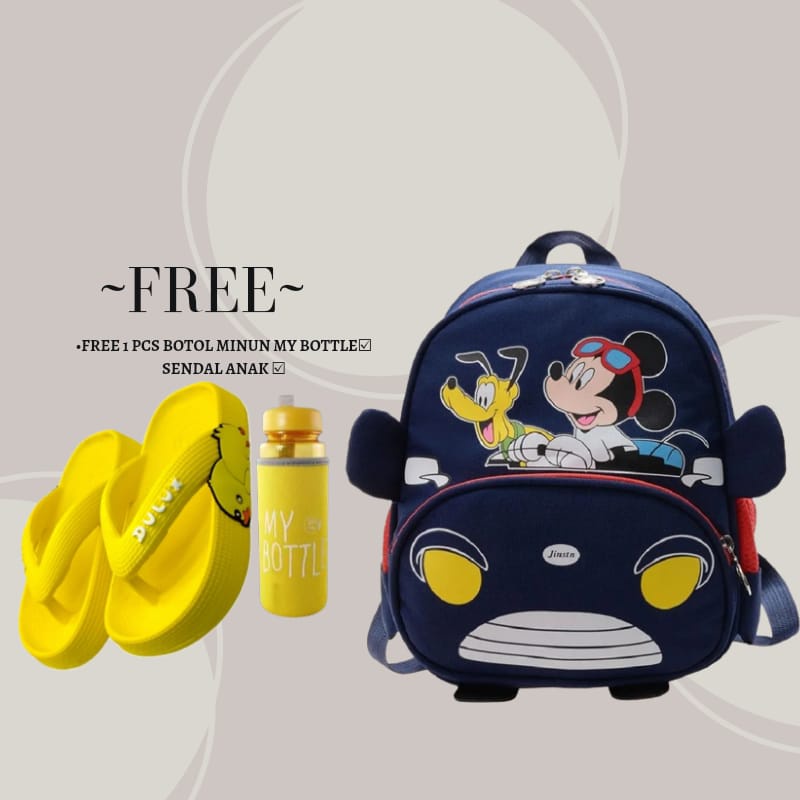 Tas Anak Disney Kartun Mickey Minnie Tas Sekolah Anak-anak Tk Ransel Siswa Sekolah Dasar Mickey Mouse Tas Cetak Anak-anak ( COD )