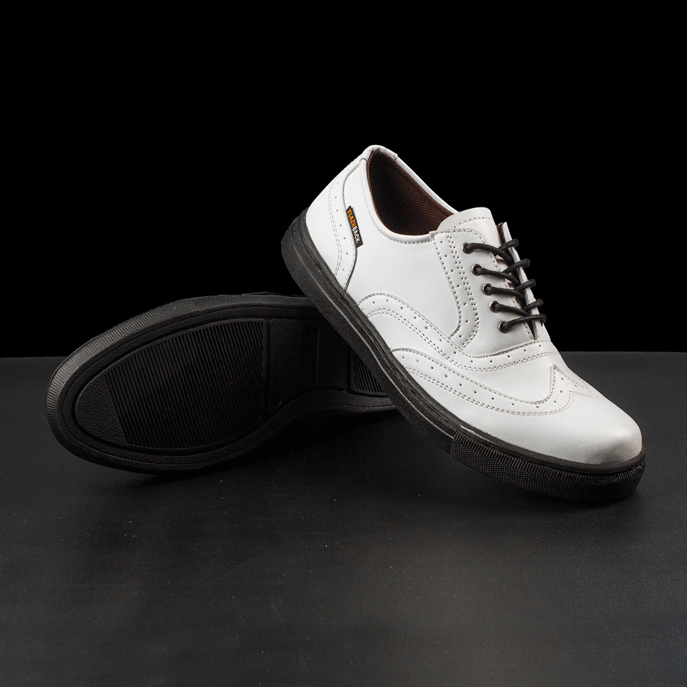 ICARUS WHITE BLACK |ManNeedMe x FLAZHBACK| Sepatu Sneakers Pria Casual Shoes DIJAHIT ORIGINAL