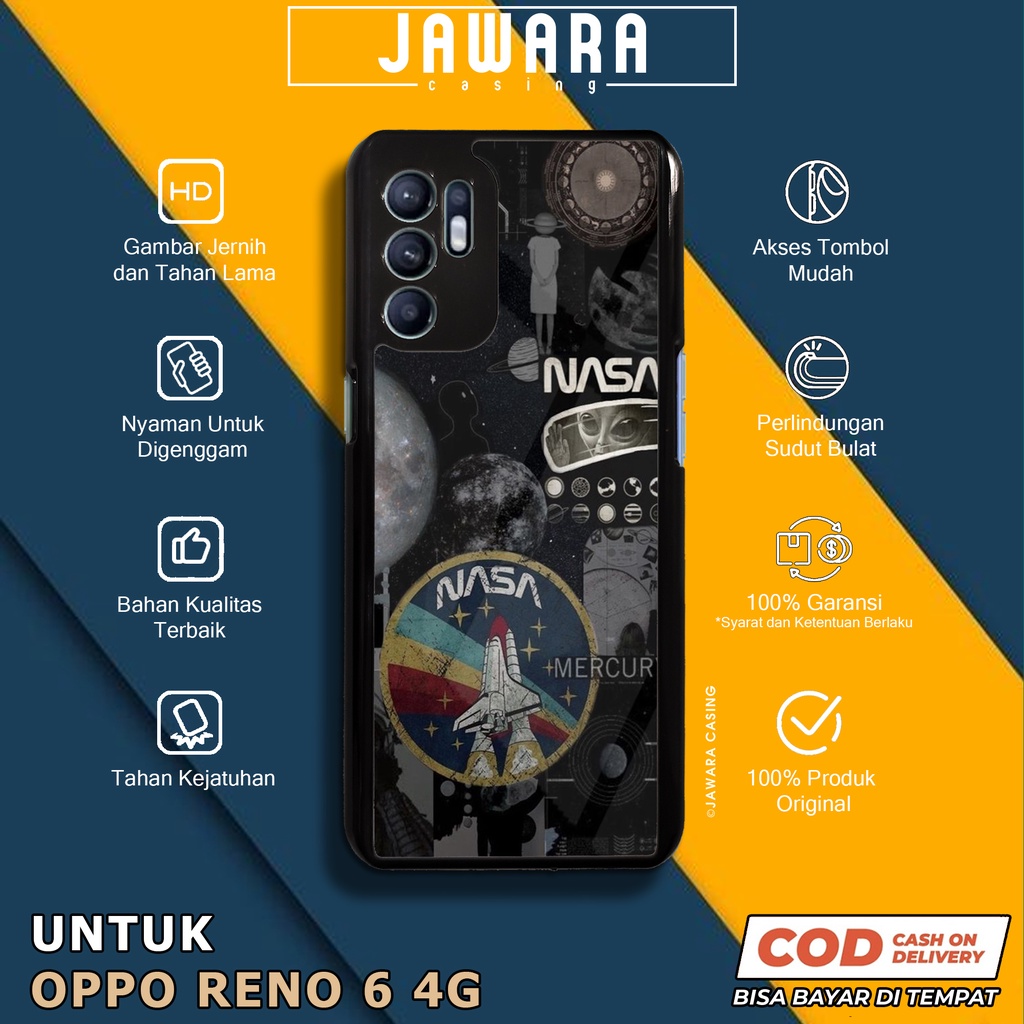 Case Oppo Reno 6 4G Casing Oppo Reno 6 4G Jawara Casing [NASA] Case Glossy Case Aesthetic Custom Cas
