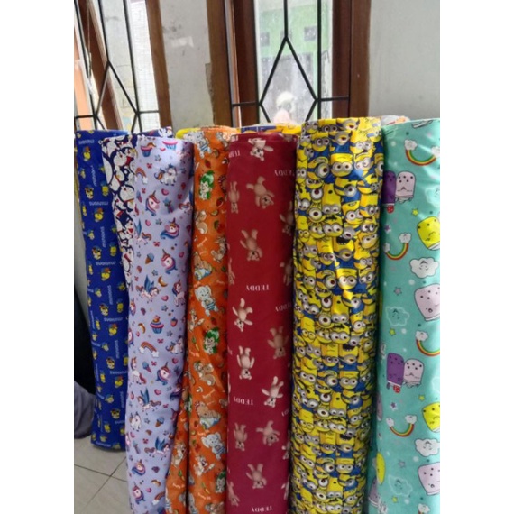 [PART 1] Kartun 1/2 meter Kain Katun Disperse Grade A polimikro sprei