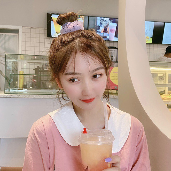 [COD] 8 PCS SCRUNCHIE SET IMPORT CUTE LUCU MOTIF BUNGA KOTAK CUTE ALA KOREA IKAT RAMBUT KOREA LUCU