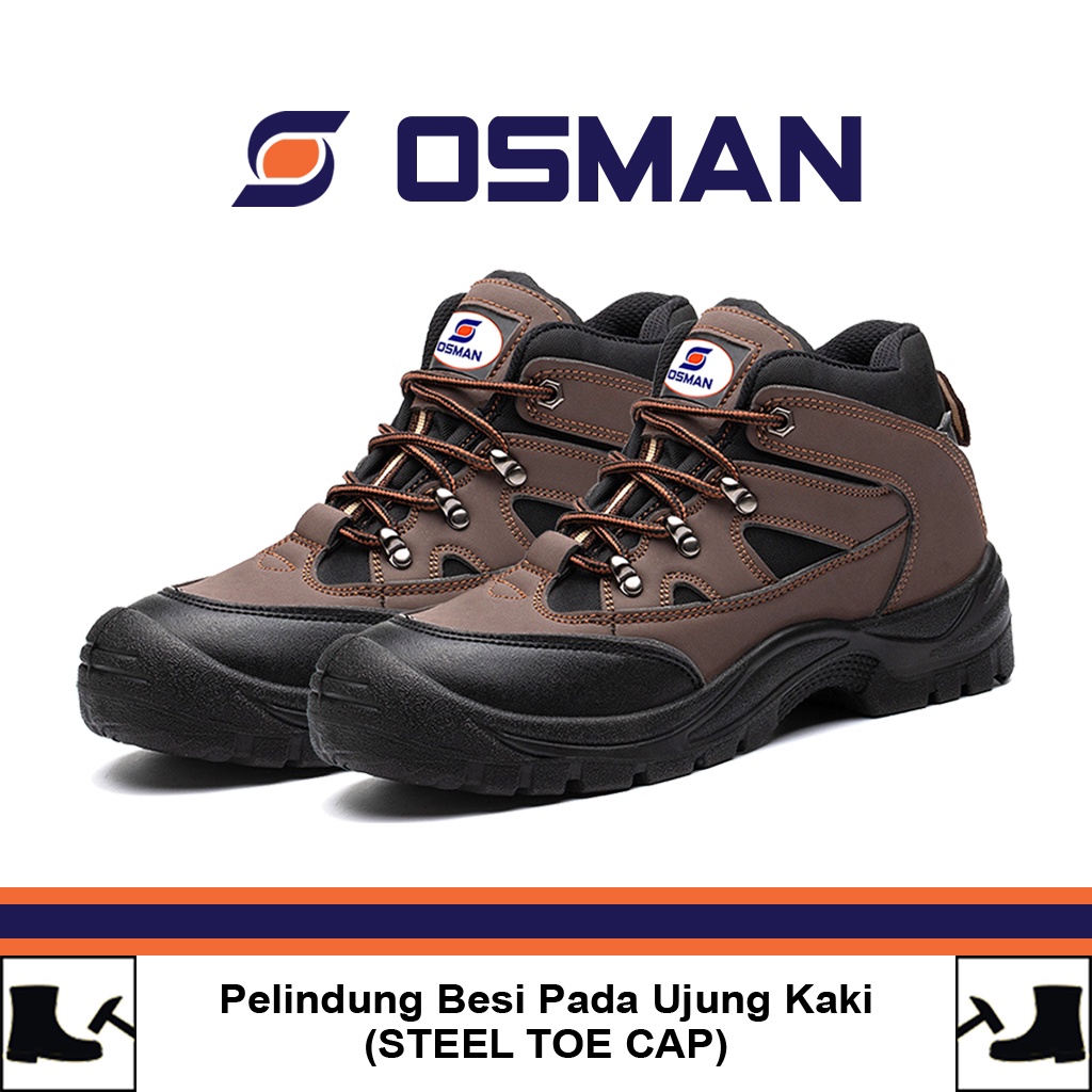 OSMAN Sepatu Safety Shoes Mid Cut Sepatu Safety Ujung Besi Tipe OS-HD11