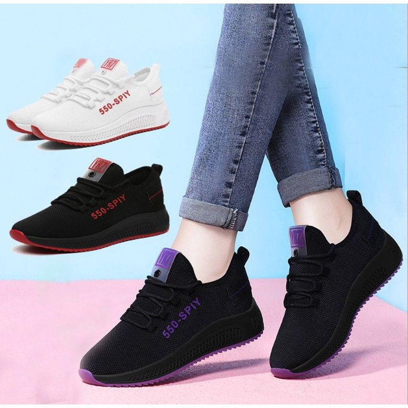 Sepatu Sneakers Wanita Import Motif 550 SPIY / Sepatu Sport Wanita Karet Lentur