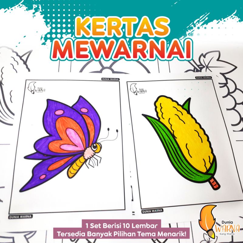 Kertas Mewarnai Anak 10 Lembar / Kertas Gambar Tebal