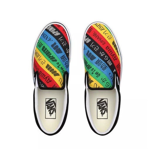 SEPATU VANS OFF THE WALL | SLIP ON VANS SPIRIT MULTI TRUE WHITE