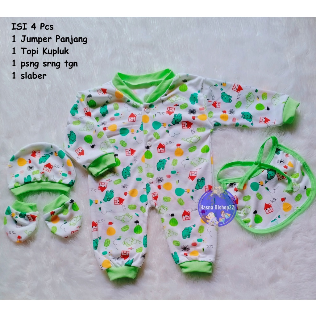 4 IN 1 JUMPER SET BAYI SLABER TOPI dan SARUNG TANGAN/SLEEPSUIT BAYI / JUMPER ANA BABY
