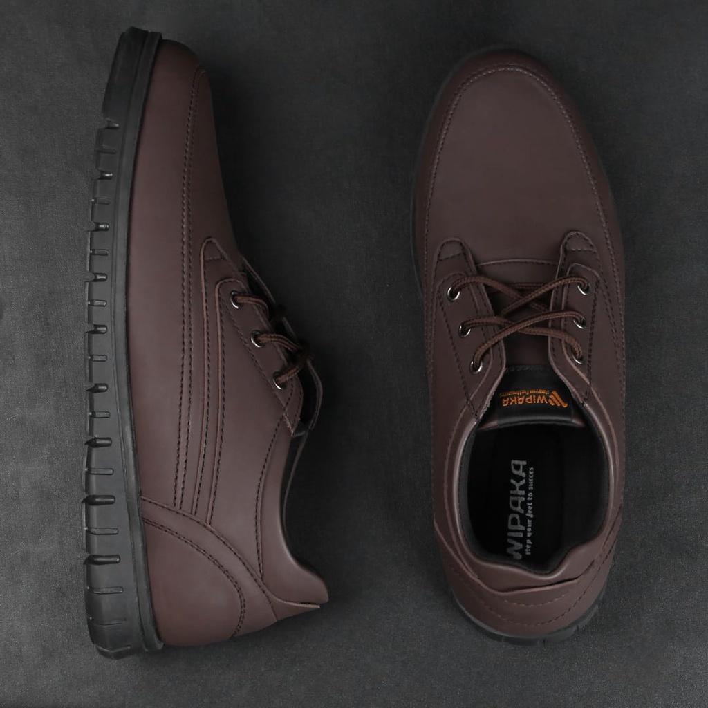WIPAKA Original - Sepatu Kasual Sneakers Pria Pantofel Kulit Semi Formal Oxford Sepatu Pria Loafer