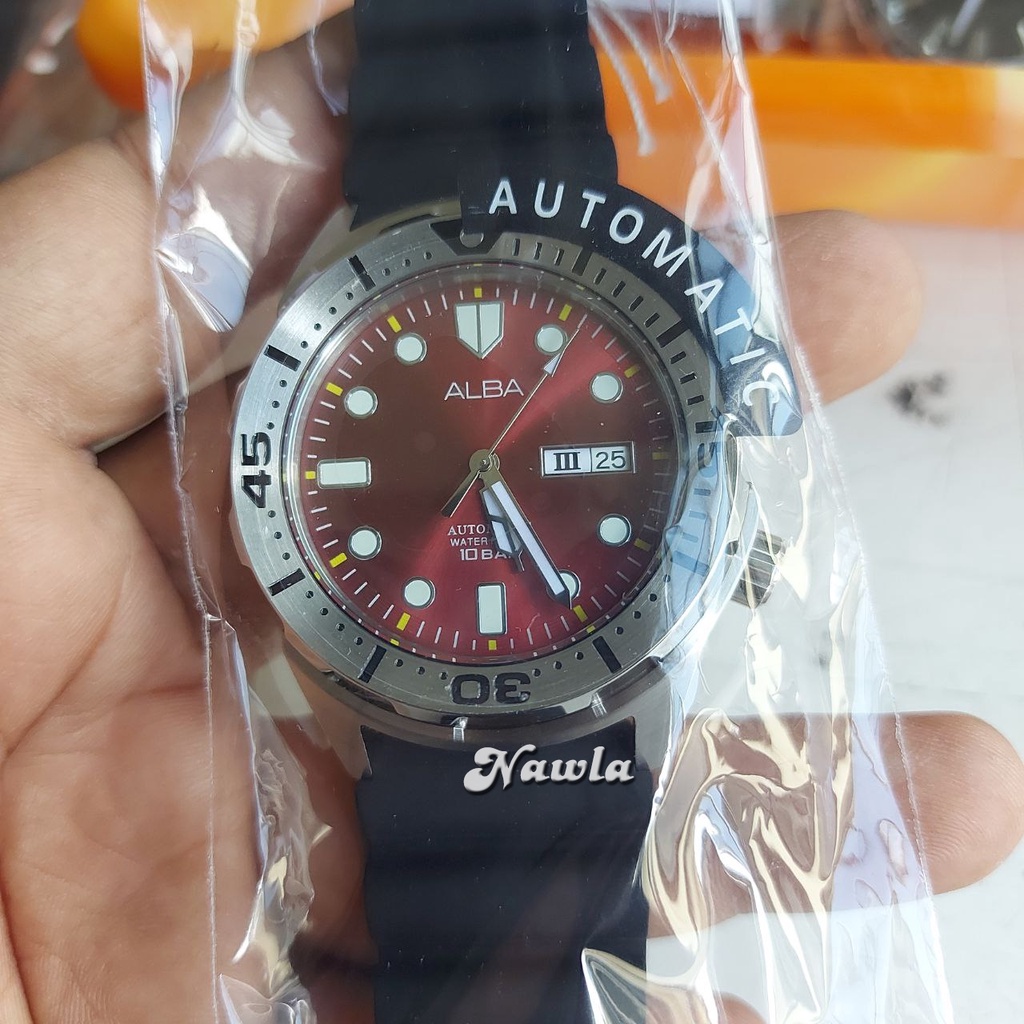 Alba Automatic AL4381X1 Maroon Dial - Jam Tangan Pria AL4381