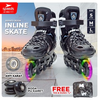 SPEEDS Roller Skate Anak Remaja Dewasa Sepatu Roda Roda Karet PVC PU Menyala 1 003-111