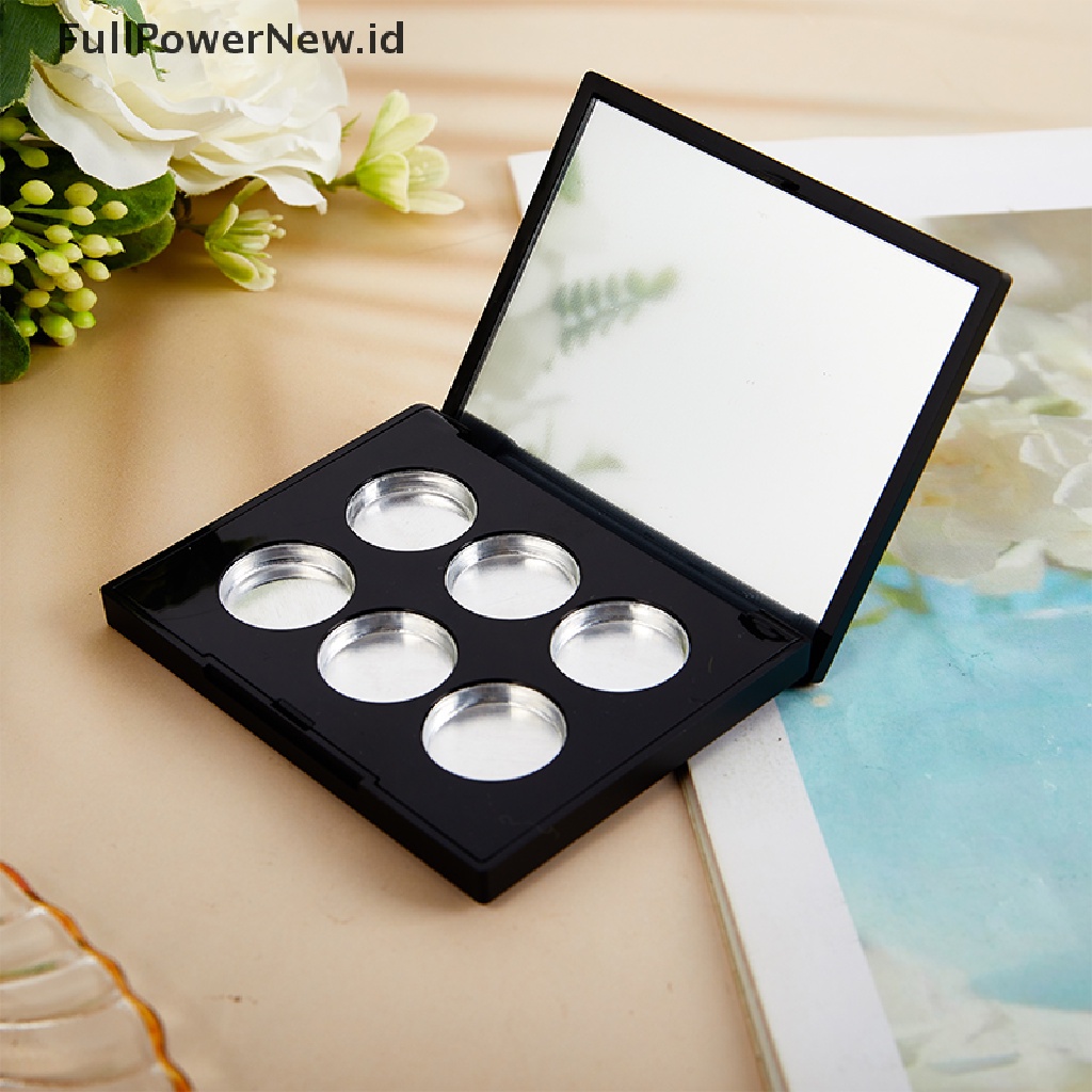 Power 6kisi Kosong Palet Eyeshadow Tempat Penyimpanan Makeup Mata Dish DIY Eye Shadow Alat ID