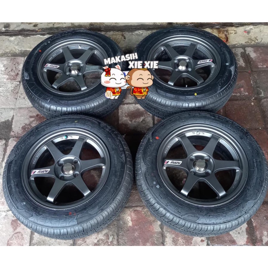 Velg Mobil Bekas Ring 15 Lubang 4 SSW R15X7 4X100 ET35 BAN 195 65 R15