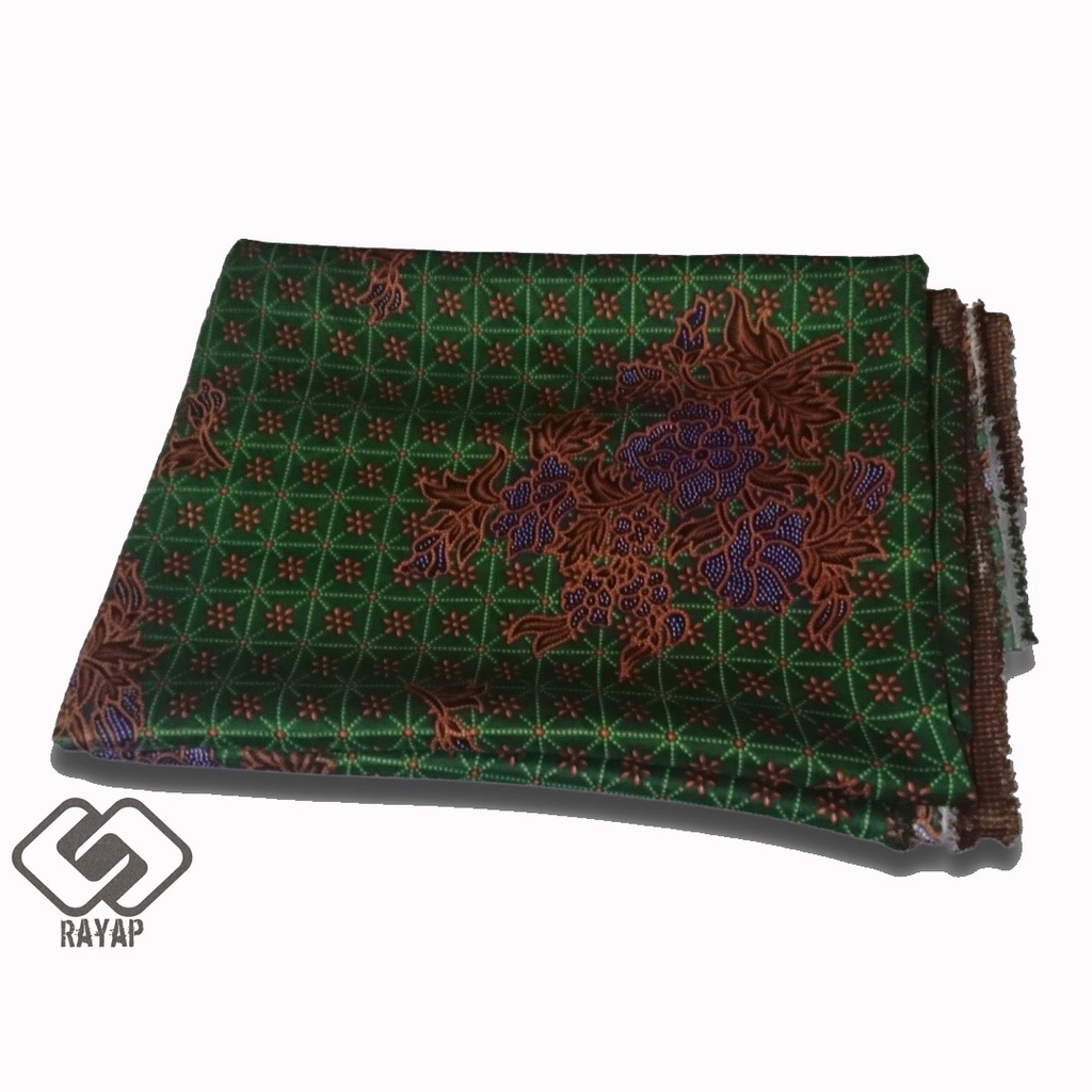 Bahan Kain Meteran Seragam Batik Muslimat Nu Semi Sutera Hijau Tua