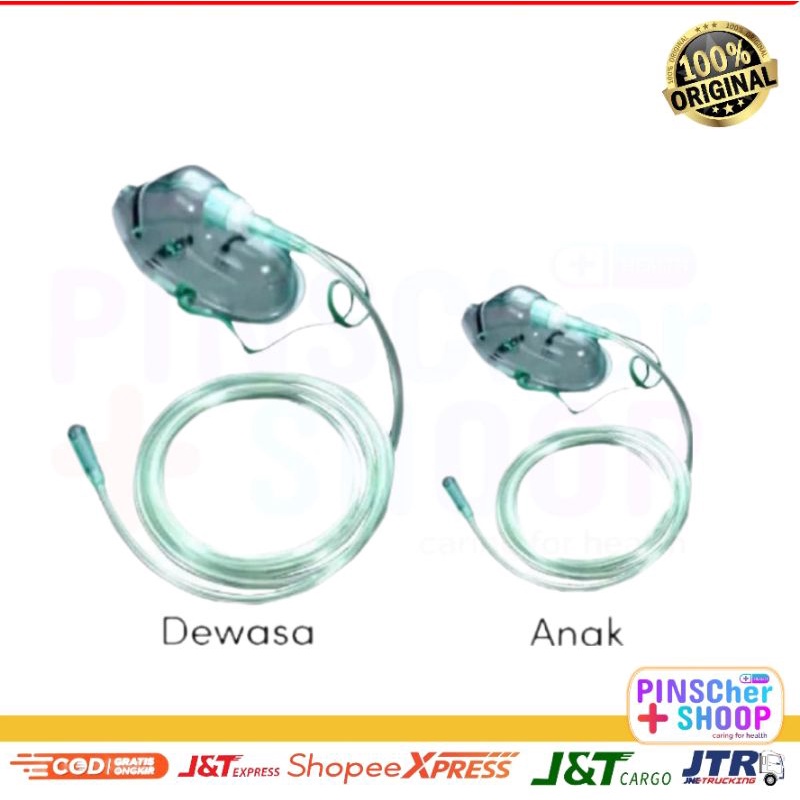 SELANG MASKER OXYGEN MASK ANAK DEWASA SEJENIS MAXYFLOW SATUAN